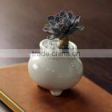 2016 New Design Small Glazed Chinese Ceramic White Flower Pot thumbnail-3