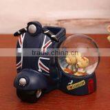 Resin Motorcycle With Couple Bear Cheap Snow Globes Wholesale thumbnail-3
