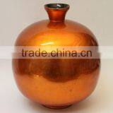 High Quality Best Selling Lacquer Bamboo Metallic Orange Vase From Vietnam thumbnail-1