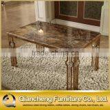 Rose Golden Stainless Steel Dining Table With Crystal Decoration
