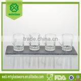 4pcs Mini Machine Made Clear Cup With the Handle With Stone Tray thumbnail-1