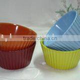 4pcs Ceramic Ramekin Bowls With Solid Color thumbnail-1