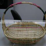 Perfect Handmade Oval Willow Gift& Fruit Basket With Handle for Holidays thumbnail-1