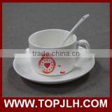 Sublimation Coated White Porcelain Small Fancy Coffee Cup Set thumbnail-1