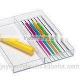 Crystal Small Stacking Acrylic Organizer Storage Tray Great for Cosmetics Jewelry Makeup thumbnail-5