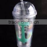 Resusable PS Clear Plastic Cup With Dome Lids For Juice thumbnail-1