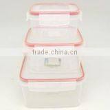 Food Grade Plastic Microwave Safe 3PCS Square Food Storage Container