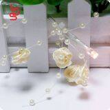 2AA 20 Led White Rose Pearl Wedding Decoration Warm White Decoration Light String thumbnail-3