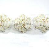 New Latest Csutom Gold Line Chiffon Flower Applique Work Designs for Dress thumbnail-6
