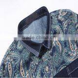 Latest Long Sleeve Jeans Shirt for Men With Printing ,combination Printing Men's Jeans Shirt,jeans Men Shirt for Wholesale thumbnail-3