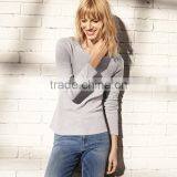 2017 New 100% Cotton Slim Fit Ladies Base T-shirt O Neck Blank Long Sleeve Women T-shirt thumbnail-5