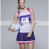 Cheap Wholesale Girls Sexy Plus Size Custom Sublimation Sport Netball Uniforms Skirts Dresses Jersey Kit With Netball Bibs thumbnail-5