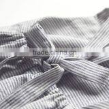 2017 High Quality Stripe Wholesale Baby Clothes Dress Cheap Gray Kids Summer Dress for New Model Girl Linen Dress thumbnail-3