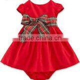 Wholasale Children's Clothing Baby Girl Puff Sleeve Cotton Dresses Girls Christmas Party Dresses thumbnail-1