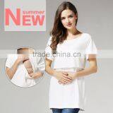 Short Sleeve Nursing Clothes Solid Breastfeeding Clothing Small Fresh Pregnant Women T-shirts thumbnail-2
