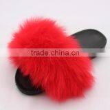 Myfur Factory Price Wholesale Custom Raccoon Fur Lined Sandals Spring Indoor Slipper thumbnail-1