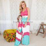 Fashion New Detail Mother and Daughter Dress Design Cute Mommy and me Maxi Dress thumbnail-1