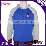 Wholesale High Quality Zip up Hoody Ribbed Cheap Baseball Jackets Australia thumbnail-1