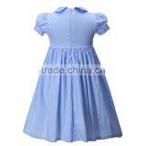 Latest Fashion Blue Smocked Dress Girls Stunning Smocking Clothing thumbnail-2
