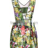 Ladies Sleeveless Polyester/spandex Sublimation Hollowed Modern Dress thumbnail-3