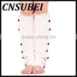 2016 Winter Christmas New Knitting Buttons Lace Boot Liner Acrylic Length Socks Thermal Women thumbnail-5