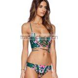 2016 Fashion Sexy Push up Straps Women Bikini Swimwear Bathing Suit Bikini With Decorated Bra thumbnail-4
