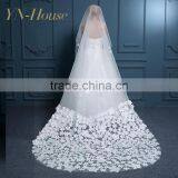 Beaded Edged Ivory White Wedding Veil Soft Tulle High Quality Wedding Bridal Veils thumbnail-2