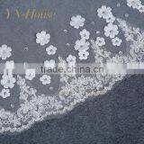 High Quality Fabric Graceful Perfect Long Tulle Wedding Veil With Appliqued Bridal Veils thumbnail-6