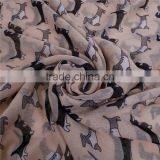 Voile Scarves & Wraps Rectangle Light Pink Dog Fabric Wholesale Scarf thumbnail-2