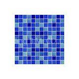 Blue / Green Glossy Ceramic Mosaic Tiles For Exterior Wall 23x23mm