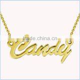 High Quality Stainless Steel Rose Gold Plated Diamond Inlay Name Necklace thumbnail-5
