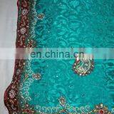 Ethnic Handmade Havey Stone WorkJacquard Silk Saree Sari thumbnail-6