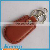 Custom Promotional nice brown blank leather keychain