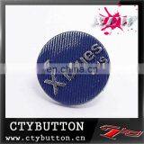 CTY-LH32 blue embossed alloy shank buttons for china supplier