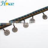 Wholesale 4cm Width Multicolor Beaded Tassel Trim Tassel Coin Fringe Trim thumbnail-4
