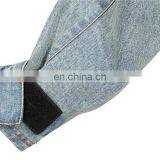 OEM Turtle High Collar Oversized Loose Fit Cuff Washed Men Street Style Jean Denim Jacket thumbnail-5