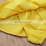 2019 Cotton Infant off Shoulder Yellow Top + Girls Floral Bee Print Rompers Set Infant Romper 2Pcs/Set thumbnail-6