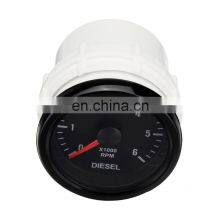 Universal 52mm 12V Car Tachometer 0-6000 RPM (On Dash) White Electrical Auto Tachometer Gauge For Diesel Motor Engine thumbnail-2