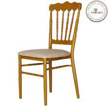 Home Furniture Side Chair with Wood Leg Armless Plastic Dining Chair with PU Leather Cushion