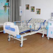 Factory Directly Supple Foldable Bed ABS Head Board Manual Two Crank Hospital Bed With Shelf thumbnail-4