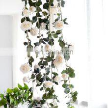 2022 Wholesale Wedding Decorations Artifical Flower Hanging Plastic Flowers Vine Real Touch Artificial Rose Flower For Decor thumbnail-4