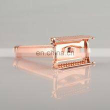 Pirate Label Non-slip Rose Gold Metal Handle Double Edge Safety Razor thumbnail-4
