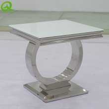 Wholesale Modern Stainless Steel Base Glass Side Table End Table Living Room Side Table thumbnail-5