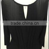 Middle Aged Women Black Silk Fold Blouse thumbnail-6