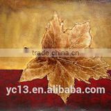 New Best Price For Beautiful Decoration leaf oil Painting On Canvas