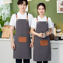 Ergonomic X-Strap & Storage Multi-Use Waterproof Polyester Kitchen Apron Durable & Reusable Fashionable Sleeveless for Salon Use thumbnail-2