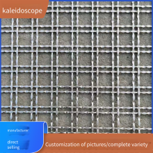 Titanium-plated Embossed Woven Mesh for Building Exterior Wall Decoration, Indoor Screen Partitions for Hotels, Diamond-shaped Stainless Steel Decorative Mesh thumbnail-1