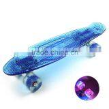 Most Popular Cool Flash Wheel Rocking Cruiser Skate Board Skateboard Transparent Blue PC EC-FC02 MINI thumbnail-1