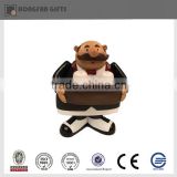 Fashion resin black suit chef salt and pepper shaker
