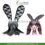 Halloween Costume Party Rabbit Bunny Ears Headband With Lace Eye Mask thumbnail-3